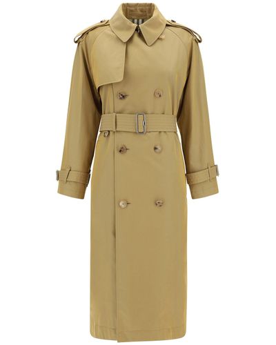Burberry Rd Breasted Trench Coat - Natural
