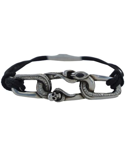 Alexander McQueen Snk & Skl Bracelet - Black