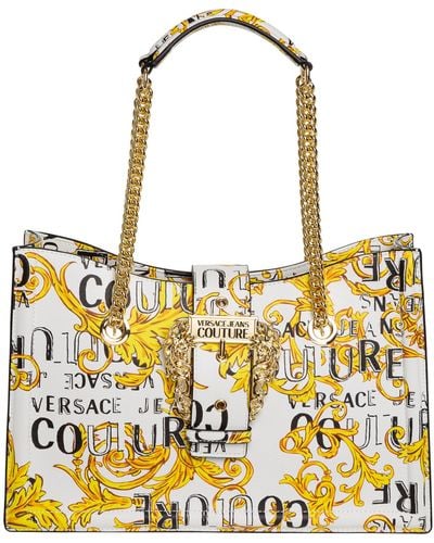 Versace Logo Couture Shoulder Bag - Yellow