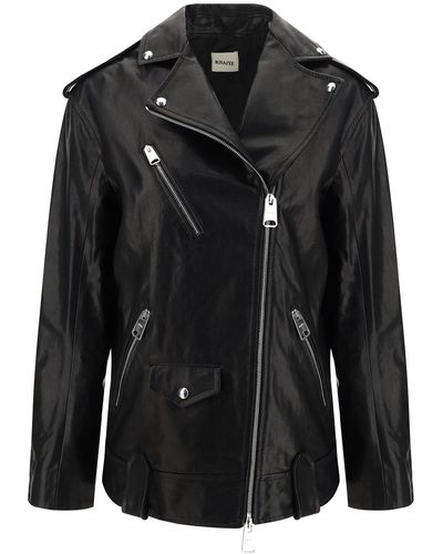 Khaite Hanson Leather Jackets - Black