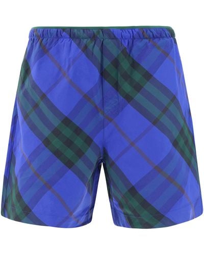 Burberry Tartan Swim Shorts - Blue
