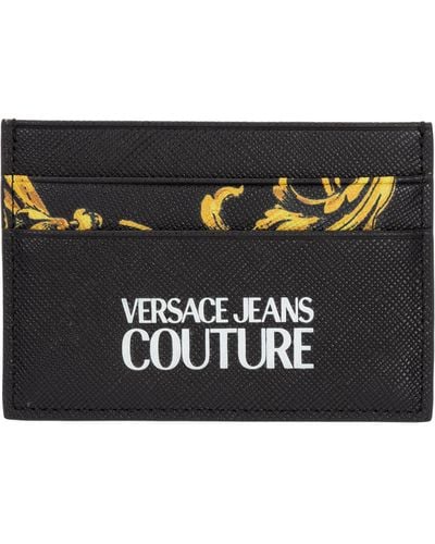 Versace Regalia Baroque Leather Credit Card Holder - Black