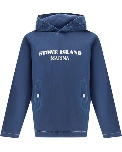 Stone Island Felpa con cappuccio - Blu