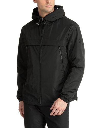 Michael Kors Mk Logo Tape Woven Windbreaker Jacket - Black