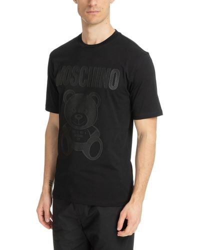 Moschino Teddy Bear Rubberised Cotton T-Shirt - Black