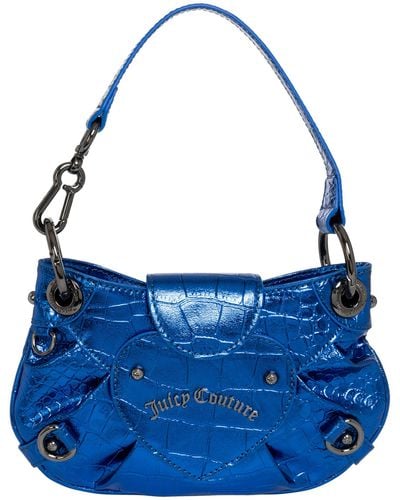 Juicy Couture Love Metallic Croco Handbag - Blue