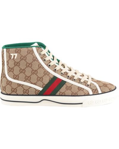 Gucci Tennis 1977 High-top Trainers - Brown