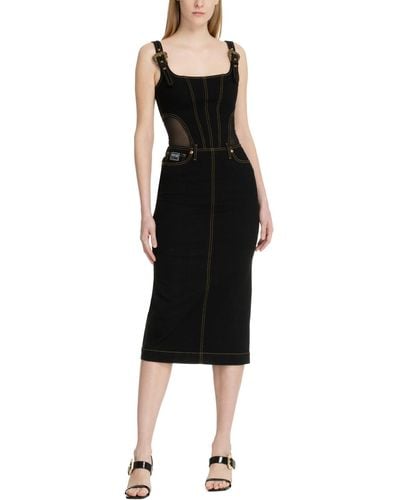 Versace Baroque Midi Dress - Black