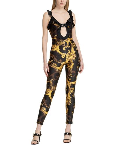 Versace Jeans Couture Tuta intera watercolour couture v-emblem - Nero