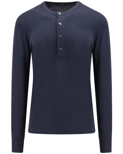Tom Ford Long Sleeve T-shirt - Blue