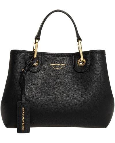 Emporio Armani Bag In Textured Synthetic Leather - Black