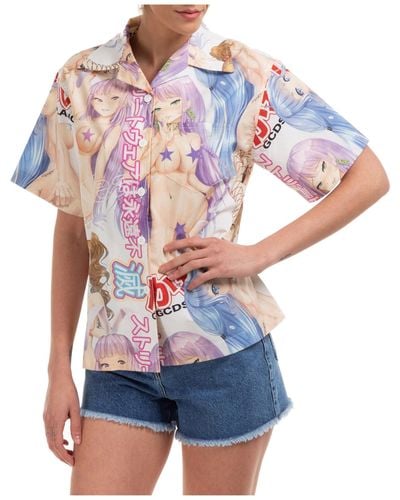Gcds Women's Shirt Short Sleeve Hentai - Natural