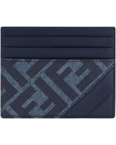 Fendi Pure Slg Credit Card Holder - Blue