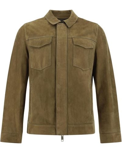 Yves Salomon Leather Jackets - Green