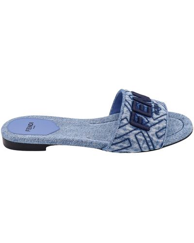 Fendi Signature Sandals - Blue