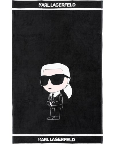 Karl Lagerfeld K/ikonik 2.0 Beach Towel - Black