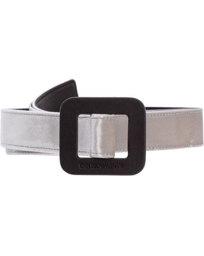 Emporio Armani Leather Belt - Grey