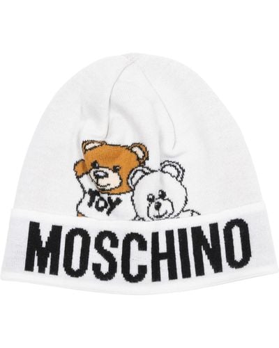 Moschino Teddy Bear Beanie - White