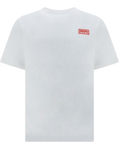 KENZO T-shirt in cotone con logo - Bianco
