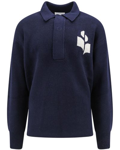 Isabel Marant Long Sleeve Polo Shirt - Blue