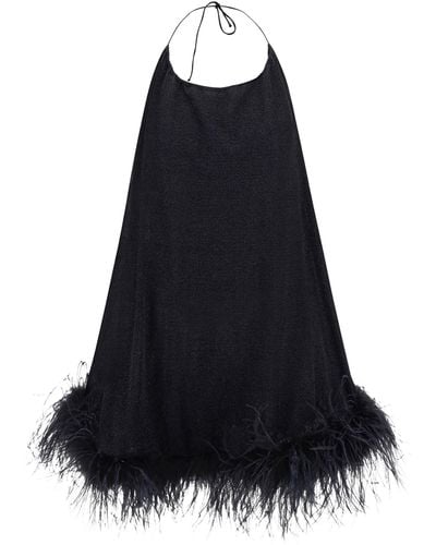 Oséree Lumiere Plumage Mini Dress - Black