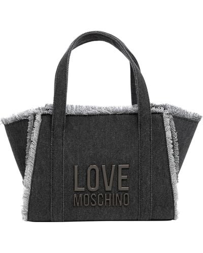Love Moschino Metal Logo Handbag - Black