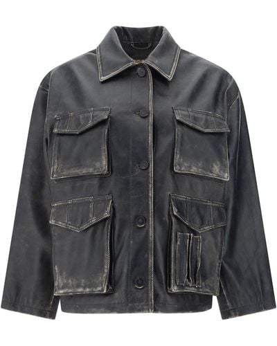 Golden Goose Leather Jackets - Black