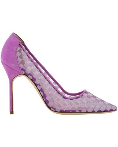 Manolo Blahnik Camparimesh Court Shoes - Purple