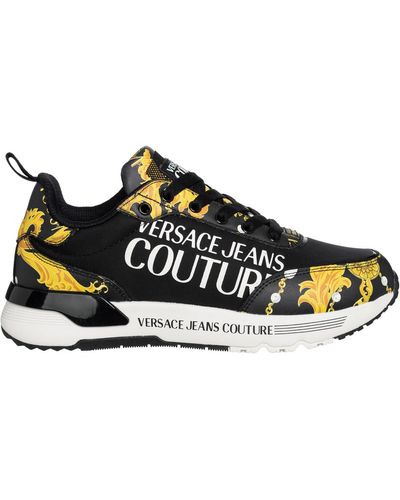 Versace Jeans Couture Dynamic Chain Couture Leather Sneakers - Black