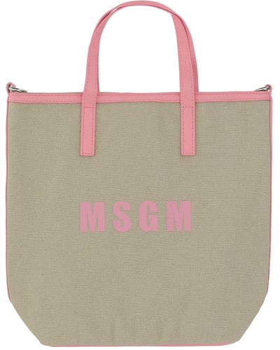 MSGM Small Tote Bag - Natural