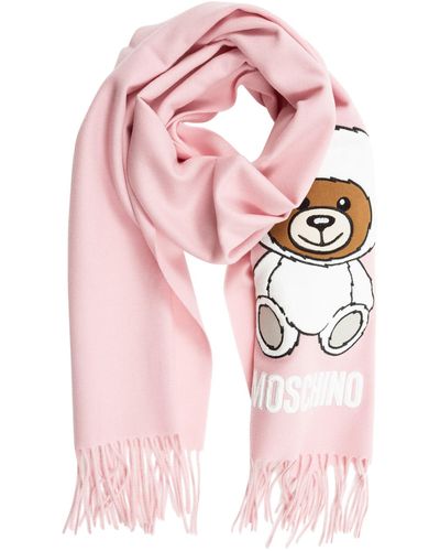 Moschino Teddy Bear Wool Scarf - Pink