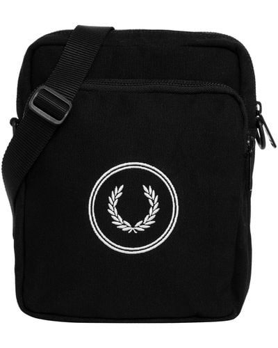 Fred Perry Cotton Crossbody Bag - Black