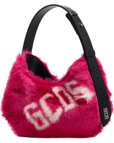 Gcds Comma Twist Leather Hobo Bag - Pink