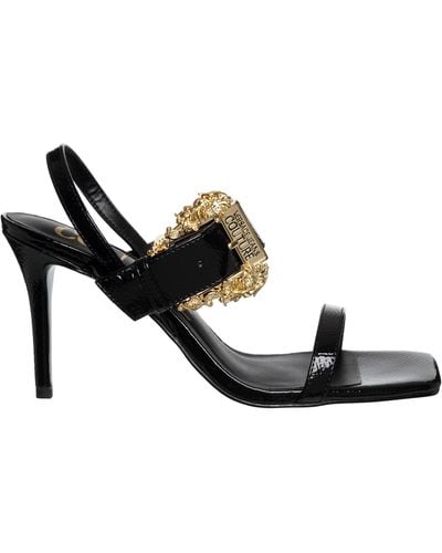 Versace Emily Baroque Baroque Heeled Sandals - Black