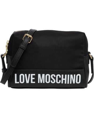 Love Moschino Logo Print Crossbody Bag - Black