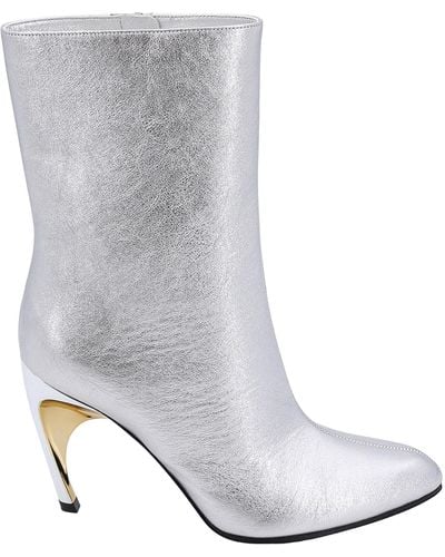 Alexander McQueen Armadillo Heeled Boots - Gray