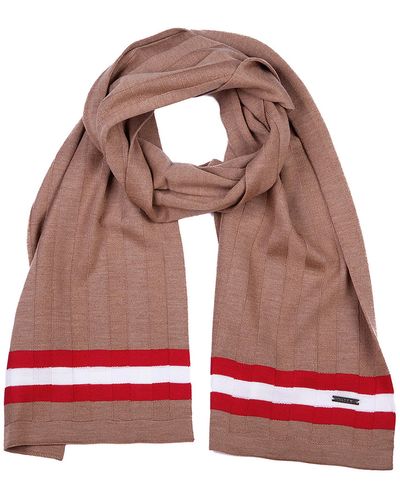 Bally Wool Scarf Camel Knits - Red