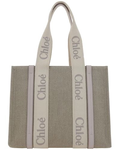 Chloé Woody Tote Bag - Grey