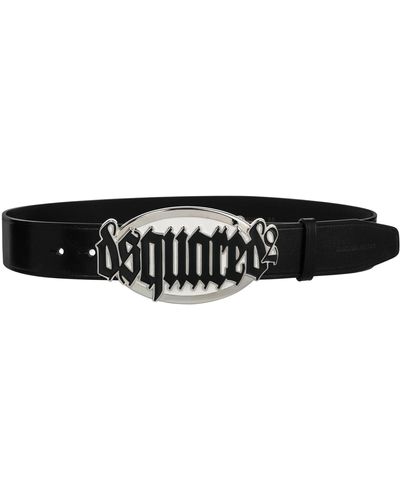DSquared² Cintura Gothic con fibbia logo - Nero