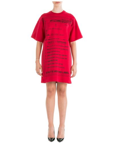 Moschino Care Instructions Mini Dress - Red