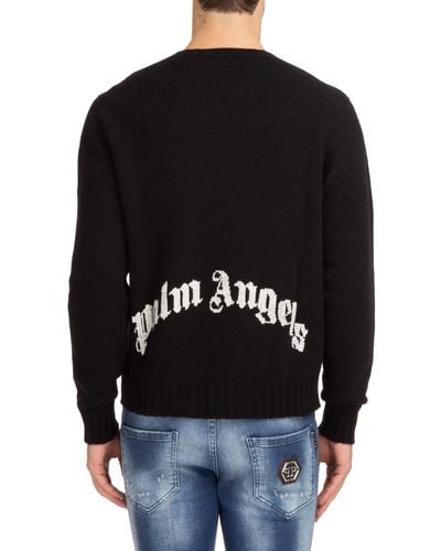 Palm Angels Curved Logo Sweater - Black