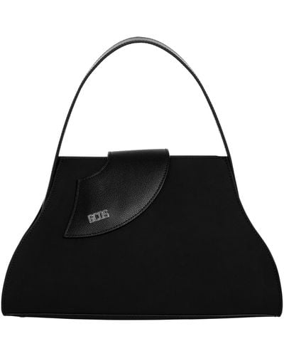 Gcds Comma Leather Handbag - Black