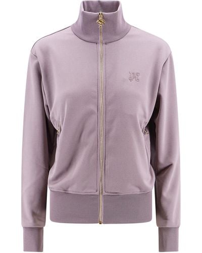 Palm Angels Monogram Zip-up Sweatshirt - Purple