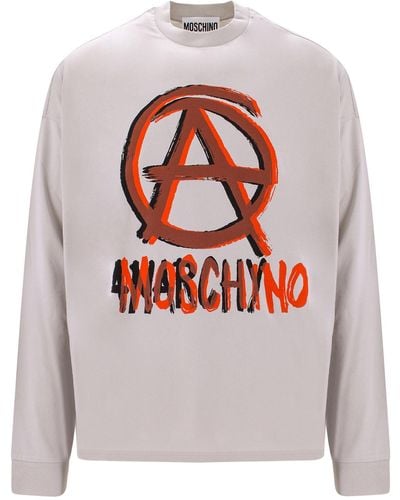 Moschino Anarchy Long Sleeve T-shirt - Grey
