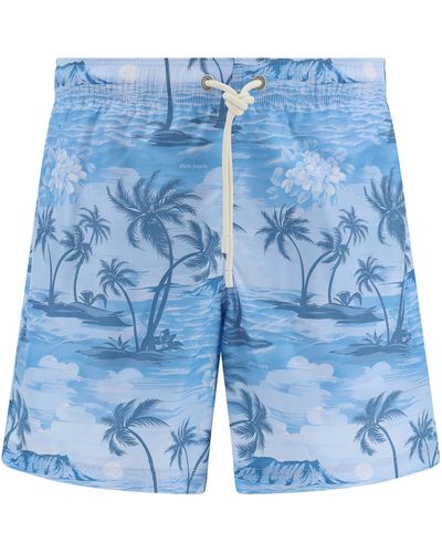 Palm Angels Sunset Swim Shorts - Blue