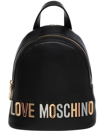 Love Moschino Rhinestone Logo Backpack - Black
