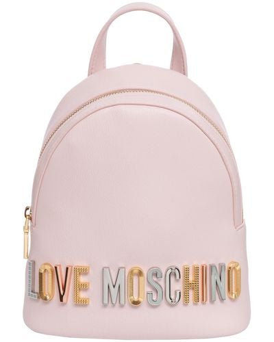 Love Moschino Rhinestone Logo Backpack - Pink