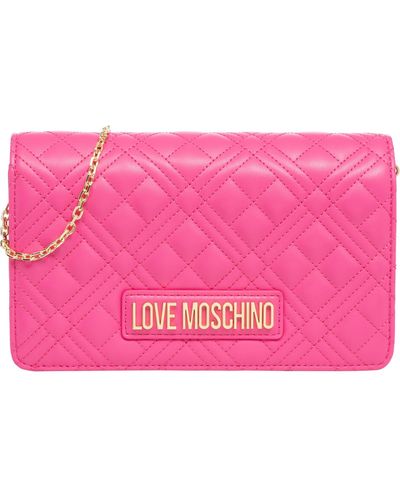 Love Moschino Borsa a tracolla lettering logo - Rosa