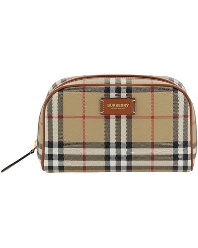 Burberry Check Archivio Toiletry Bag - Natural