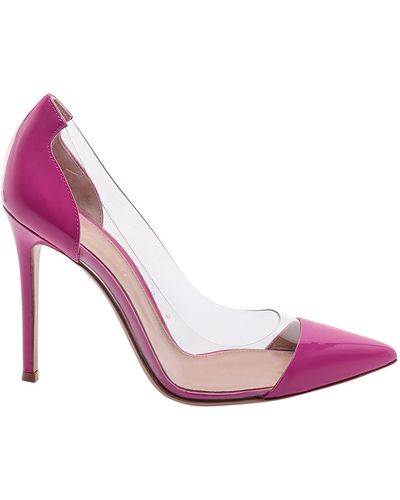 Gianvito rossi silver hot sale plexi pumps